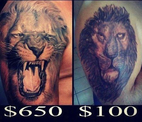 tatuajes caros y baratos